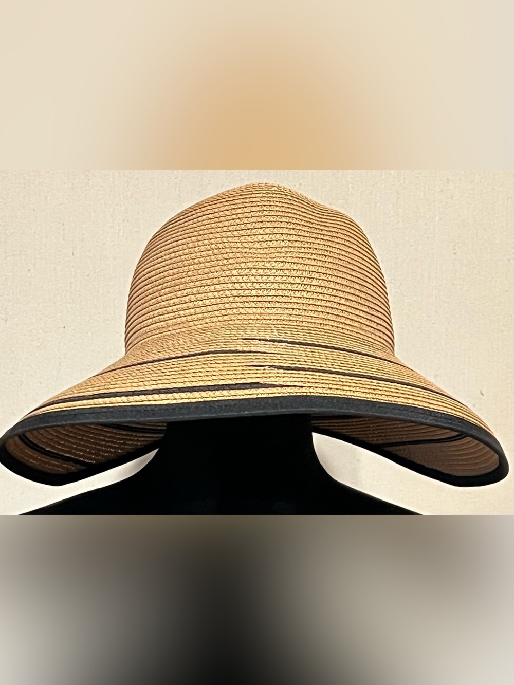 Magid Natural Straw Sun Hat with Navy Banding